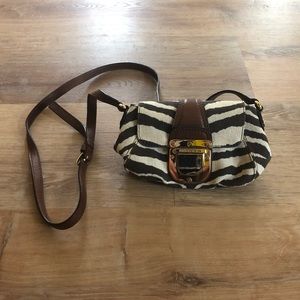 Authentic Michael Kors Zebra Print Crossbody Purse
